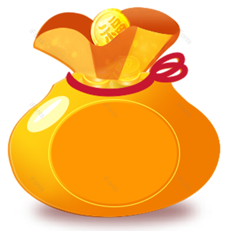 钱袋图片,钱袋子元素,福袋PNG,卡通福袋免抠素材